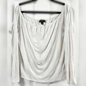 Forever 21 White Long Sleeve Blouse Plus Size 2XL